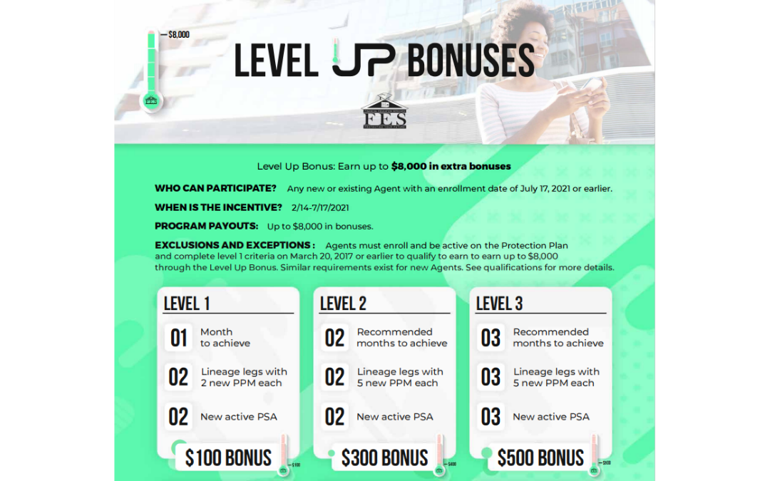 LEVEL UP BONUSES Join The Millionaires Club